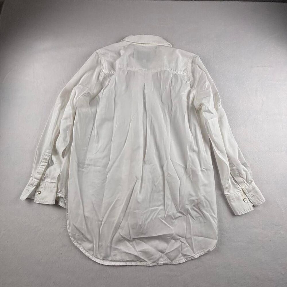 Lola River White Button Up Shirt Womens M Cotton Modal Oversized Tunic Blouse - Picture 7 of 7